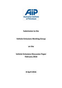 Submission to the Vehicle Emissions Working Group on the Vehicle Emissions Discussion Paper