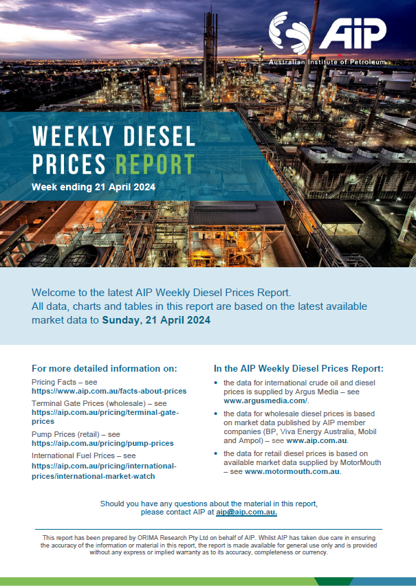 Weekly Diesel Prices Report - 21 April 2024