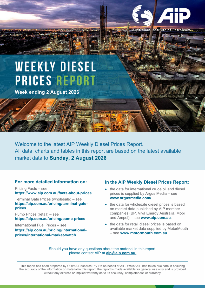 Weekly Diesel Prices Report - 2 August 2026