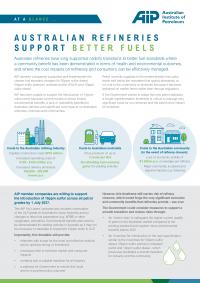 At a Glance: Australian Refineries Support Better Fuels