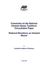 Submission on the National Inhalant Abuse Taskforce Consultation Paper