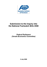 AIP Submission 1 - Senate Inquiry into National Fuelwatch Bills
