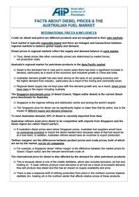 Facts About Diesel Prices and the Australian Fuel market