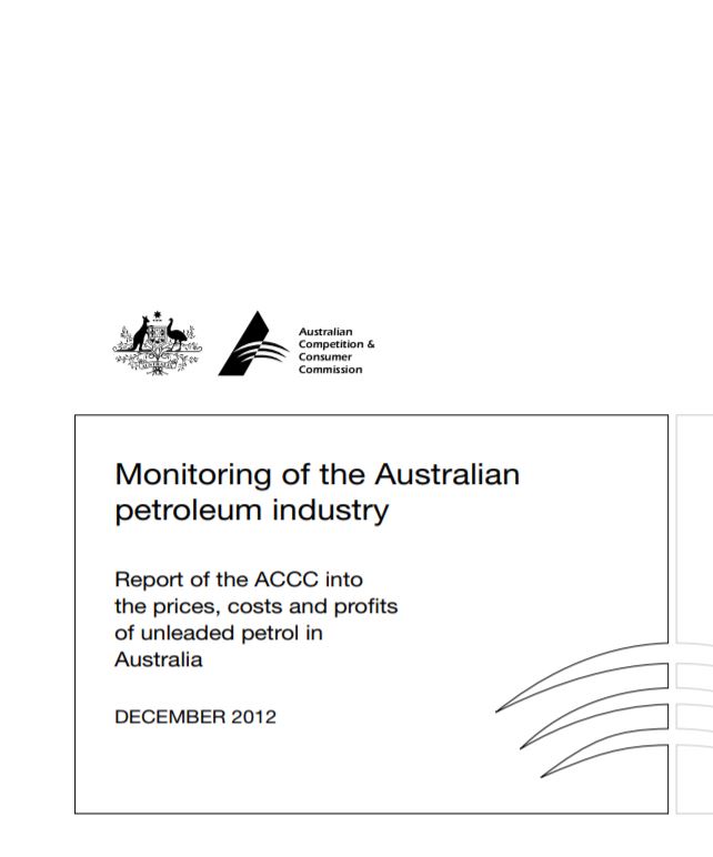  ACCC Formal Price Monitoring Report (December 2012) – Fifth Report