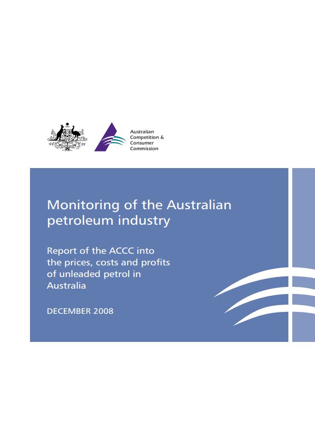 ACCC Formal Price Monitoring Report (December 2008) – First Report