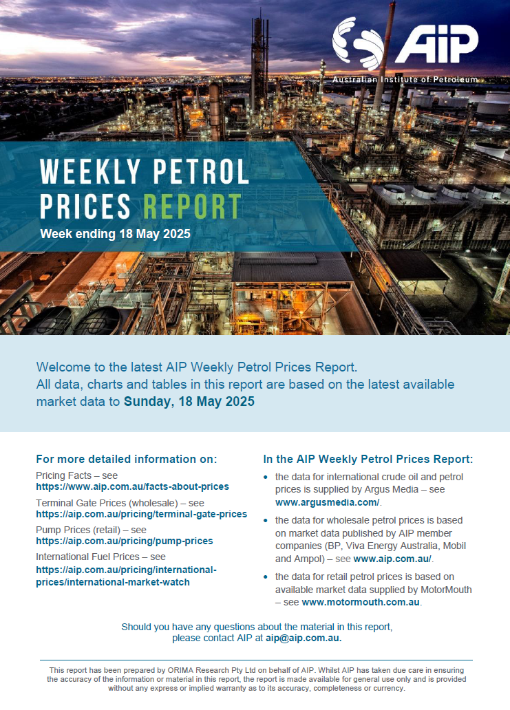 Weekly Petrol Prices Report - 18 May 2025