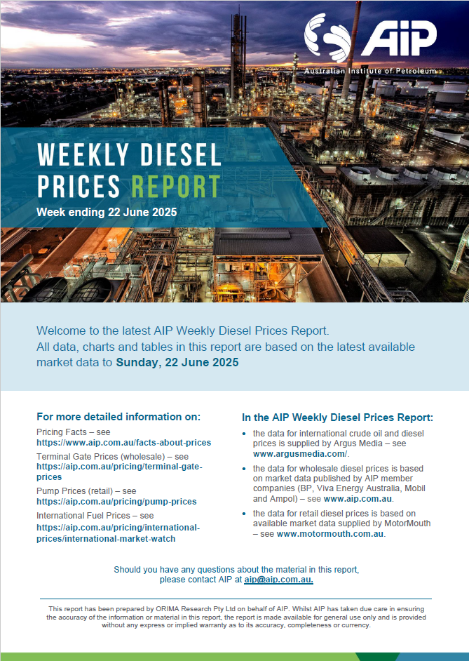 Weekly Diesel Prices Report - 22 June 2025