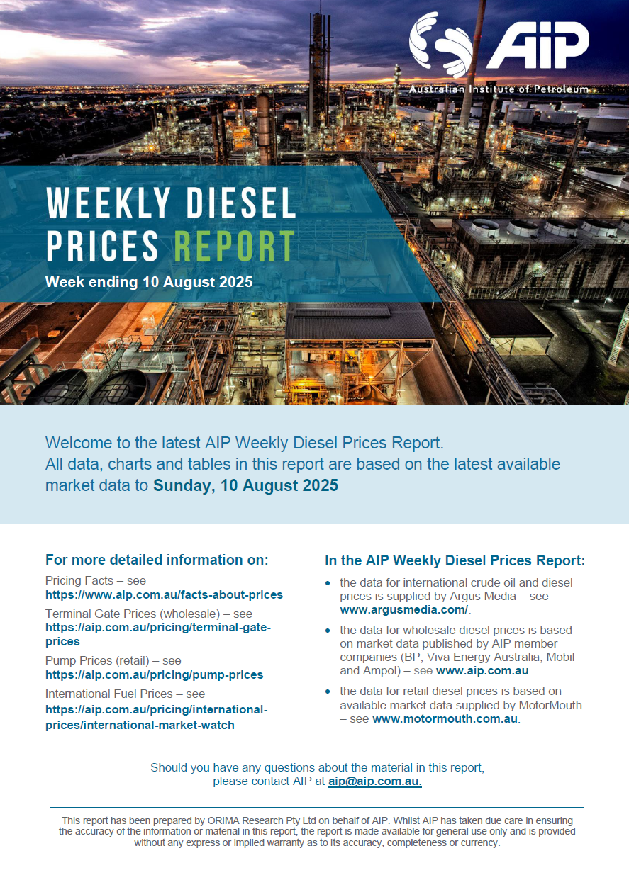 Weekly Diesel Prices Report - 10 August 2025