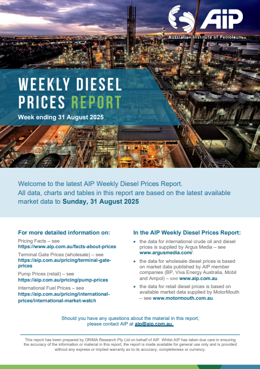 Weekly Diesel Prices Report - 31 August 2025