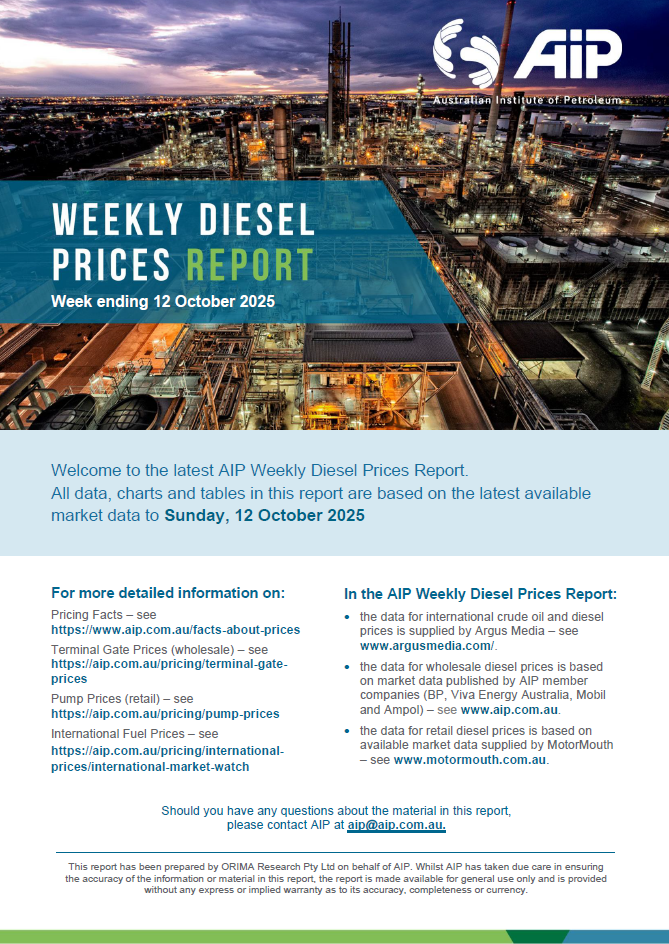 Weekly Diesel Prices Report - 12 October 2025