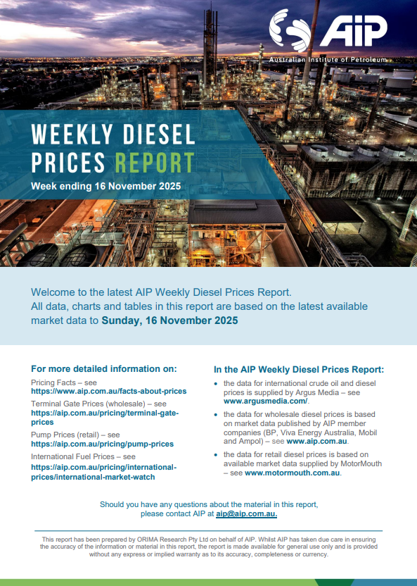 Weekly Diesel Prices Report - 16 November 2025