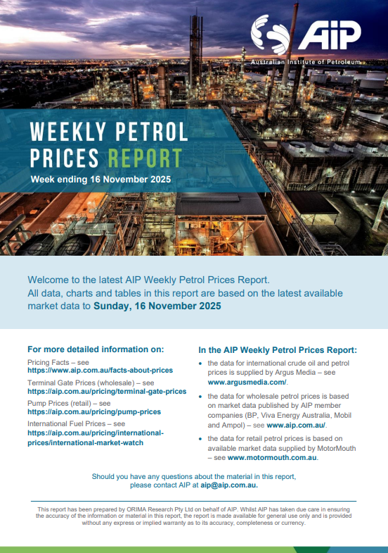 Weekly Petrol Prices Report - 16 November 2025
