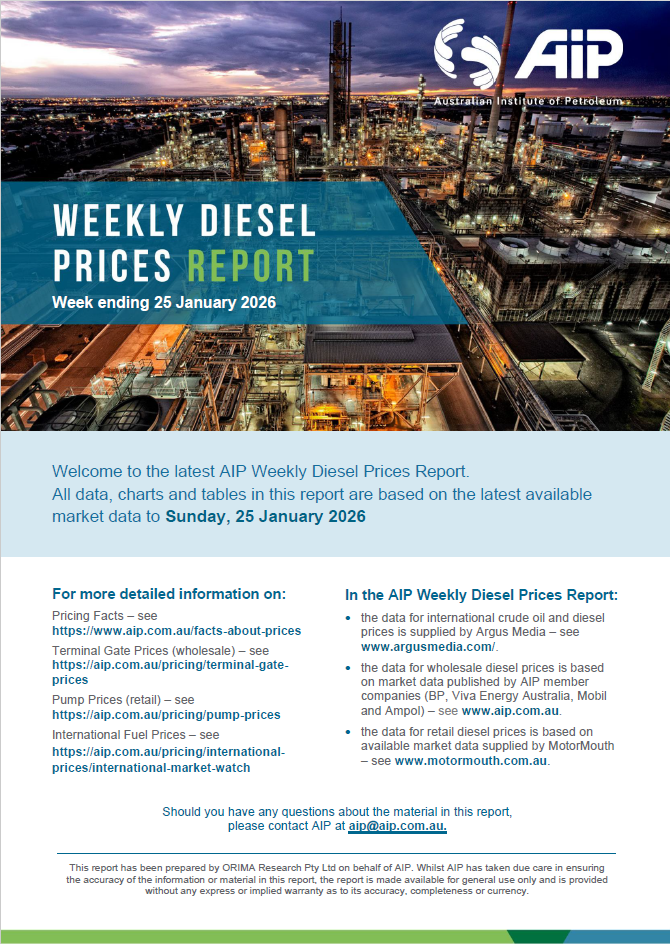 Weekly Diesel Prices Report - 25 January 2026